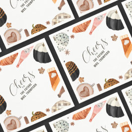 Unieke Herfst geschilderde pompoenen Vrijgezellenf Servet