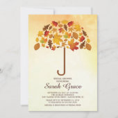 Unieke herfstbladeren paraplu Vrijgezellenfeest Ui Kaart (Voorkant)