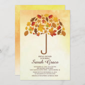 Unieke herfstbladeren paraplu Vrijgezellenfeest Ui Kaart (Voorkant / Achterkant)