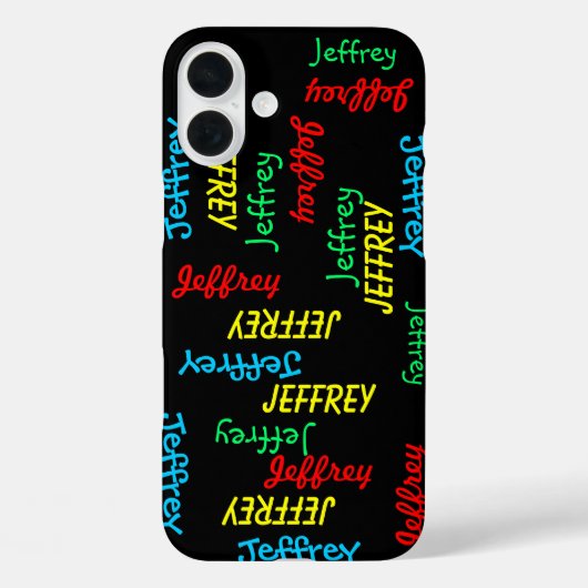Unieke herhalingsnamen op zwart, speciaal geperson Case-Mate iPhone case (Achterkant)