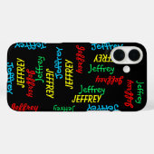 Unieke herhalingsnamen op zwart, speciaal geperson Case-Mate iPhone case (Achterkant (horizontaal))