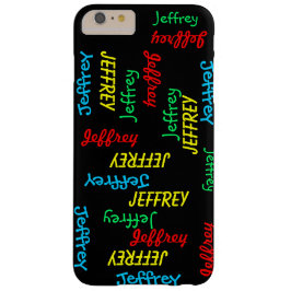 Unieke herhalingsnamen op zwart, speciaal geperson iPhone 16 plus hoesje