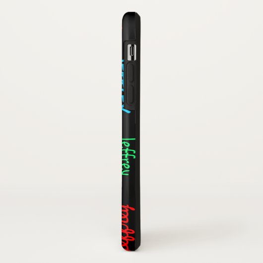 Unieke herhalingsnamen op zwart, speciaal geperson Case-Mate iPhone case (Achterkant/links)