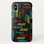 Unieke herhalingsnamen op zwart, speciaal geperson Case-Mate iPhone case (Achterkant)