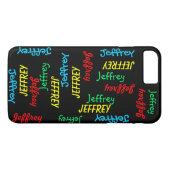 Unieke herhalingsnamen op zwart, speciaal geperson Case-Mate iPhone case (Achterkant (Horizontaal))