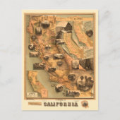  Unieke herstelkaart van Californië, 1885 Briefkaart (Voorkant)