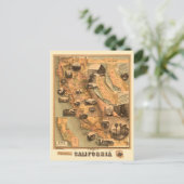  Unieke herstelkaart van Californië, 1885 Briefkaart (Staand voorkant)