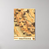  Unieke herstelkaart van Californië, 1885 Canvas Afdruk (Voorkant)