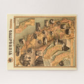  Unieke herstelkaart van Californië, 1885 Legpuzzel (Horizontaal)