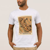  Unieke herstelkaart van Californië, 1885 T-shirt (Voorkant)