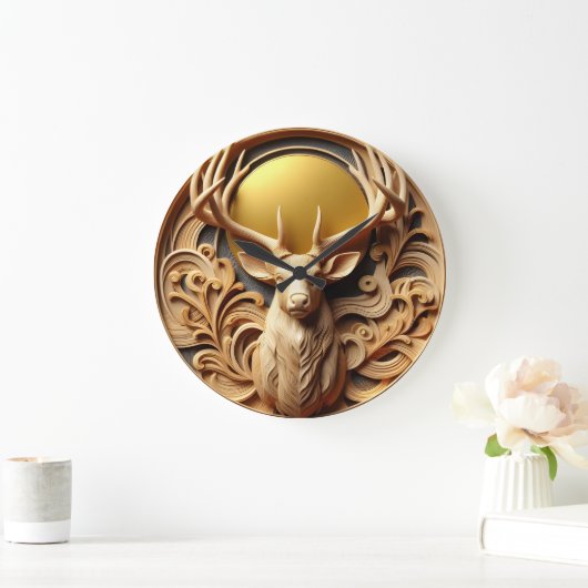 Unieke hertenkop grote klok (Huis)