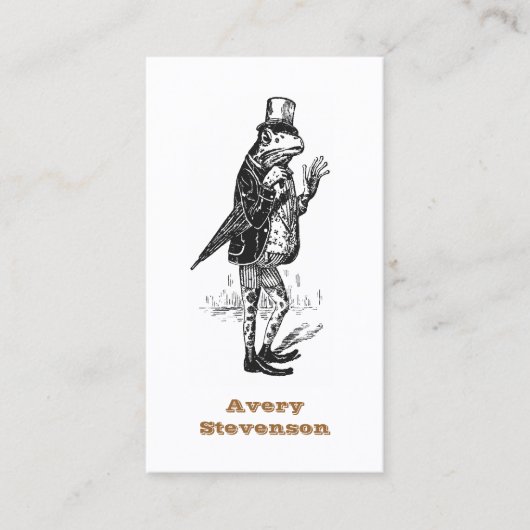 Unieke Hipster  Gentleman Frog Visitekaartje (Voorkant)
