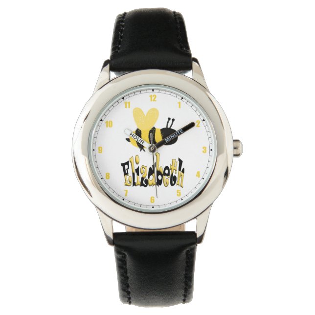 Unieke hommel doedel gepersonaliseerde tekening horloge (Voorkant)
