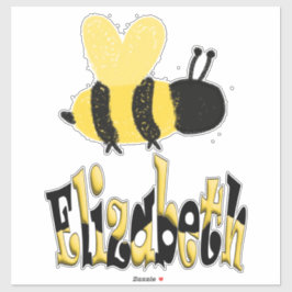 Unieke hommel doedel gepersonaliseerde tekening sticker