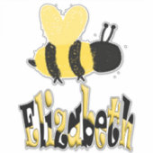 Unieke hommel doedel gepersonaliseerde tekening sticker (Voorkant)