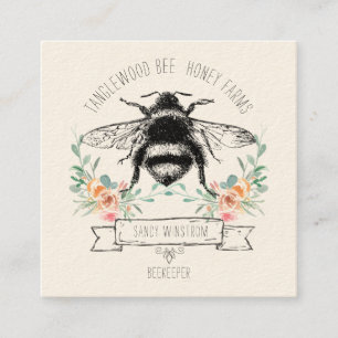 Unieke honingbij bijenbijenbijenimker vierkante visitekaartje