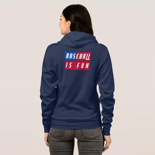 Unieke honkbal is leuk op Amerikaanse vlag kleuren Hoodie (Achterkant volledig)
