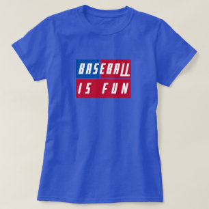 Unieke honkbal is leuk op Amerikaanse vlag kleuren T-shirt