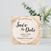 Unieke Houten Bast Custom Photo Wedding Kaart (Staand voorkant)