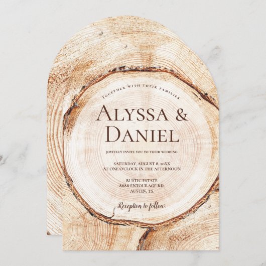 Unieke Houten Schuur Bast Rustieke Trouwgewoonte Kaart (Voorkant / Achterkant)