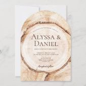 Unieke Houten Schuur Bast Rustieke Trouwgewoonte Kaart (Voorkant)