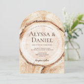 Unieke Houten Schuur Bast Rustieke Trouwgewoonte Kaart (Staand voorkant)