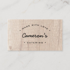 Unieke houtstijl  cateringbedrijven visitekaartje