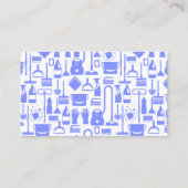 unieke huishouding blauw patroon Schoonmaak Servic Visitekaartje (Achterkant)