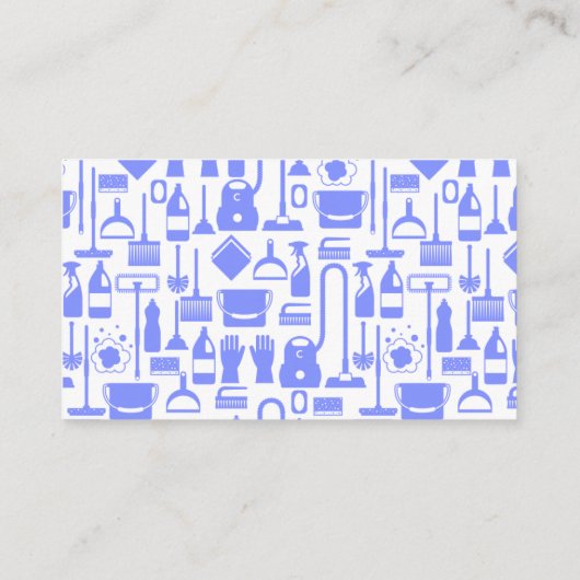 unieke huishouding blauw patroon Schoonmaak Servic Visitekaartje (Achterkant)