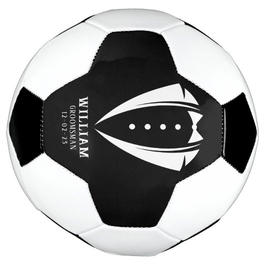 Unieke huwelijkscadeaus voor de getuigen | Wit op  Voetbal (Gedraaid)