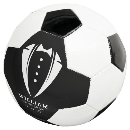 Unieke huwelijkscadeaus voor de getuigen | Wit op  Voetbal (Drie kwart)