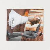 Unieke Huwelijksherinneringstapijt met Aangepaste  Wandkleed (Voorkant (horizontaal))