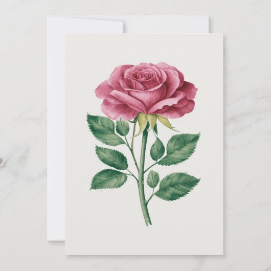 Unieke huwelijksuitnodiging met rode en witte Roze Save The Date (Achterkant)