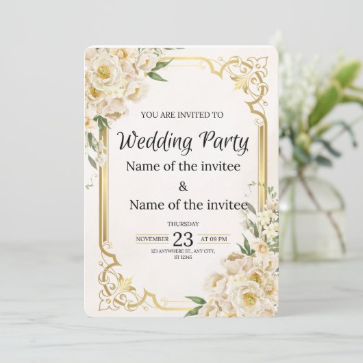 Unieke huwelijksuitnodigingen kaart (Staand voorkant)