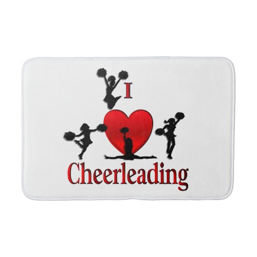Unieke I Heart Cheerlead Badmat (Voorkant)