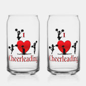 Unieke I Heart Cheerlead Blikvorm Glas (Voorkant)