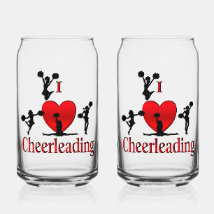 Unieke I Heart Cheerlead Blikvorm Glas