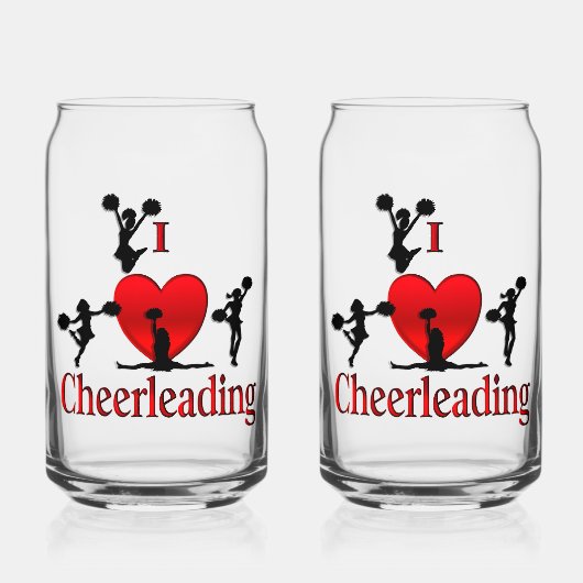 Unieke I Heart Cheerlead Blikvorm Glas (Voorkant)