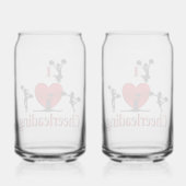 Unieke I Heart Cheerlead Blikvorm Glas (Achterkant)