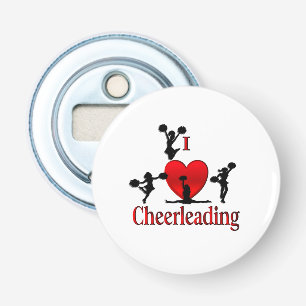 Unieke I Heart Cheerlead Button Flesopener