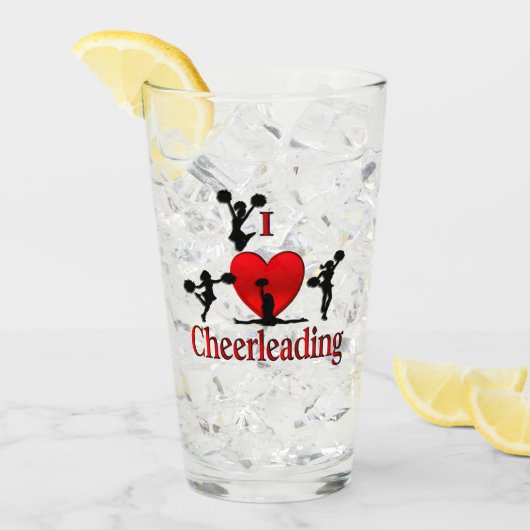 Unieke I Heart Cheerlead Glas (Voorkant ijs)