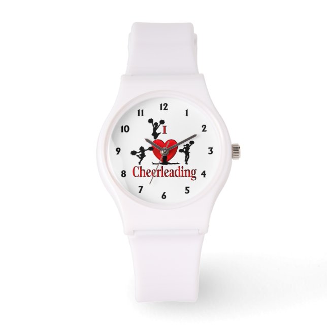 Unieke I Heart Cheerlead Horloge (Voorkant)
