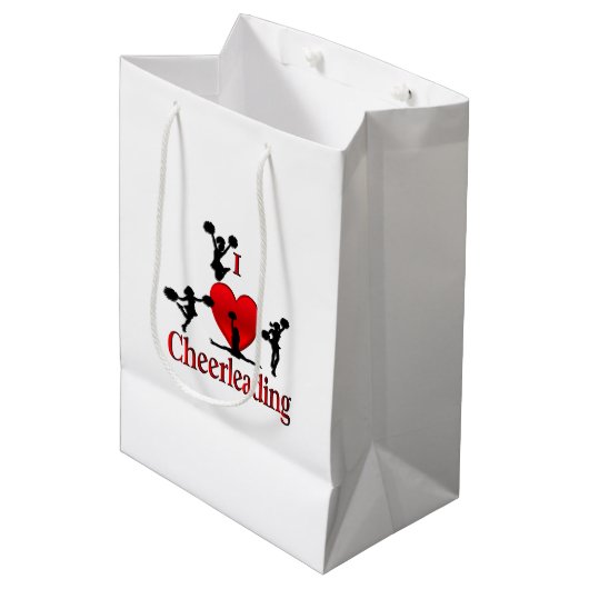 Unieke I Heart Cheerlead Medium Cadeauzakje (Voorkant Gekanteld)