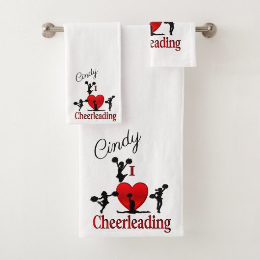 Unieke I Heart Cheerlead Personal Bad Handdoek (Insitu)