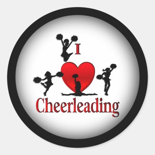 Unieke I Heart Cheerlead Ronde Sticker (Voorkant)