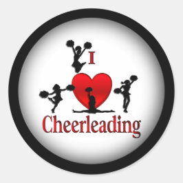 Unieke I Heart Cheerlead Ronde Sticker