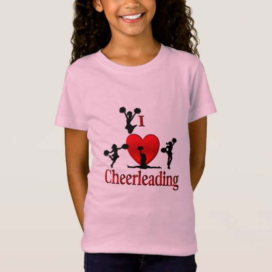Unieke I Heart Cheerlead T-shirt (Voorkant)