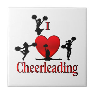 Unieke I Heart Cheerlead Tegeltje