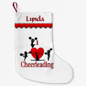 Unieke I Heart Cheerleading - gepersonaliseerd Kleine Kerstsok (Voorkant)