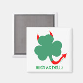 Unieke Ierse Shamrock Devil Horns Spiked Tail Magneet (Voorkant / Achterkant)